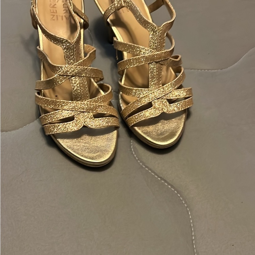 Naturalizer Gold Strappy Sandals